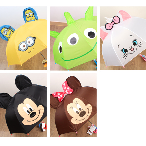 일본정품 디즈니캐릭터 입체우산 어린이우산 5종