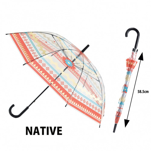 일본우산 스파이스 네이티브 투명비닐우산 레드